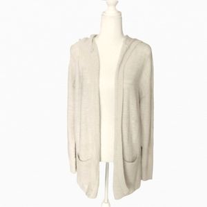 American Eagle Outfitters open front cardigan off white w hood size L